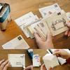 Sobres pequeños creativos de estilo chino retro de papel Kraft occidental, venta al por mayor, exquisitos mini sobres lindos y simples