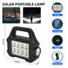 Fonte de luz dupla externa lâmpada solar portátil LED luz forte iluminação de acampamento holofote lanterna de trabalho