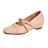 Zapatos Mary Jane con Punta Cuadrada y Moño para Mujer, Estilo Nuevo, Aumentan la Altura, Piel Suave, Versión de 6 cm, Estilo Pequeño Chanel, Zapatos de Salón de Corte Bajo, Tacones Altos