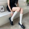 Calcetines de tubo finos con rayas verticales de presión gruesa de otoño, de boca ancha, bajos, antideslizantes, de color sólido, venta al por mayor