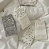 Meias Finas de Cano Médio para Mulheres, Estilo Coreano, Estrelinhas Cinza-Branco, Laço Fino, para Primavera e Verão, Meias Frescas e Simples de Dongdaemun
