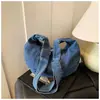 Bolsa de Lienzo Artística Casual, Bolso de Mezclilla Fashion de Albóndiga, Bolso Cruzado de Hombro Casual Sencillo de Moda para Mujer