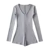 Macacão Feminino de Manga Longa Estilo Spicy Girl Americano do Sudeste Asiático, Disponível em Estoque, Adequado para Primavera e Outono, Fitness, Ciclismo, Versátil, Cintura Alta, Modelagem Justa