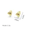 Joyería Zhenlu Estilo Coreano Nueva Moda Pendientes Pequeños Chapados en Oro Diseño Único Geométrico Concha Clips para Oreja