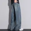 Calça Jeans Masculina de Tencel para o Verão 2026, Fina, com Caimento, Estilosa, Casual High Street Americana, Perna Larga, Corte Reto