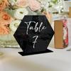 BT306 tarjeta de mesa acrílica hexagonal en blanco transfronteriza número de mesa de boda tarjeta de mesa DIY tarjeta de asiento personalizada