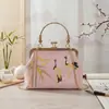 Nova Bolsa de Noite Elegante Estilo Nacional Chinês Moda Festa Estampa Retrô Bolsa de Banquete Texturizada Corrente de Mão Bolsa Mulheres