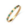 Pulsera Cuadrada de Zirconia Exportación Transfronteriza Acero de Titanio Chapado en Oro de 18K Pulsera de Mano de Moda para Ropa de Trabajo Joyería de Mano de Alta Gama