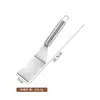 Espátula para panqueques de acero inoxidable, espátula para cocinar teppanyaki, espátula de mano para panqueques y bistecs, espátula para pizza, herramienta específica para la cocina