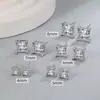 Pendientes Cuadrados de Circonita Populares Europeos y Americanos Clásicos de Cobre Chapados en Oro de un Solo Diamante Pendientes Versátiles Pendientes Populares Transfronterizos Joyería