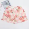 Fornecimento Direto da Fábrica Shorts de Algodão e Seda Feminino Verão Finos Florais Japoneses Caimento Elástico na Cintura Pijama Algodão Artificial Calça Única