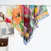Estilo chino estilo pintura al óleo camelia moderno gasa 90 pañuelo cuadrado grande bufanda de seda para mujer bufanda de primavera y otoño con temperamento para combinar con camisa chal