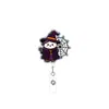 Porta-crachá retrátil de acrílico giratório 360 graus Halloween glitter conjunto de 8 peças porta-crachá retrátil