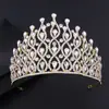 Novo Adorno de Cabeça de Casamento de Cristal Coroa Liga Geométrica Strass Barroco Acessórios de Noiva Coroa Grande