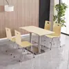 Juego de mesa y sillas para comida rápida, bar de snacks, tienda de fideos, cafetería escolar para estudiantes, comedor de empresa, comedor de fábrica, mesa y sillas de comedor de acero inoxidable