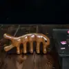 Atacado de fábrica spot pente de massagem de sândalo dourado de cinco dentes cabeça de pente de massagem de meridianos pente de leite para cabelo todo pente de terapia capilar