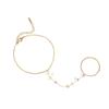 Moda retro simple color acero inoxidable pulsera de grava cadena de dedo integrada transfronteriza joyería al por mayor de estilo europeo y americano