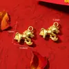 Colgante Tradicional de Caballo del Zodiaco Chapado en Oro, Accesorio de Aleación, Piezas para Joyería Hecha a Mano DIY, Materiales para Cuentas Espaciadoras de Collares y Pulseras