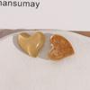 Pendientes de concha para teléfono móvil con parche de resina de corazón transparente, coloridos, sencillos y dulces, accesorios de joyería DIY para mujer