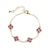Simples, Versátil, Fashion, Luxo Discreto, Alto Padrão, Pulseira Flor de Trevo com Zircônia Microincrustada, Pulseira de Design Personalizado de Nicho para Mulheres
