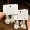 Pendientes de Borla de Flor de Perla Estilo Francés para Mujer, Pendientes Adelgazantes con Diseño Único y Temperamento Elegante, Pendientes Festivos