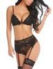 Lingerie Sexy para Mulheres, Cinta-Liga de Renda Multicor Conjunto de Três Peças, Atacado Estilo Menina Fofa Sedutora
