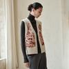 Chaleco de Cachemir para Mujer 100% Cachemir Puro Otoño e Invierno Nuevo Pesado Bordado a Mano Cuello en V Chaleco Exterior Tejido