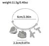 Moda Transfronteriza Lindo Brazalete Sanrio Brazalete Lindo Gato de Pan con Cuentas Brazalete Abierto Colgante Joyería