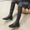 Botas Altas Hasta la Rodilla con Tacón Grueso y Elástico, Nuevo Estilo Otoño/Invierno 2025, Botas Altas de Nuevo Estilo Chino para Mujer, Populares para Uso en Exteriores