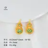 Colgante de Calabaza con Carácter de Fortuna Color Duradero Chapado en Oro Calado de Loto Calabaza Accesorios para Joyería DIY Accesorios para Pulseras Venta al por Mayor