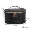 Necessaire Casual, Preta, Portátil, Amiga para Viagem, Bolsa de Armazenamento de Cosméticos de Grande Capacidade para Mulheres, Formato de Concha