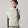 Nuevo Top de Capa de Cachemira sin Costuras para Mujer Otoño/Invierno Holgado Estilo Perezoso Cuello Medio Alto Tejido Delgado sin Mangas Top de Murciélago