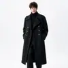 Estilo Nuevo Otoño e Invierno Abrigo Largo Estilo Napoleón Alemán Solapa Grande Abrigo Militar de Lana Gabardina de Lana para Hombre Ropa de Abrigo para Hombre