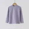 Camiseta básica para niña de otoño, camiseta nueva de manga larga con cuello redondo para niño, top cálido para bebé, top de cuello semi-alto para niños mayores, ropa para niños