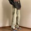 Pantalones de diseño nicho con cremallera dividida para hombre Mud Jeans, marca de moda de alta calle, pantalones rectos de campana