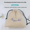 Calças com Bolso de Aba com Cordão de Várias Especificações Algodão Bolsa com Cordão Personalizada Bolsa de Armazenamento Pode Ser Personalizada com Logotipo Bolsa de Lona