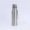 Venta directa de fábrica de botellas de agua de una sola capa de acero inoxidable con asas, adecuadas para actividades al aire libre y con un diseño en forma de bala