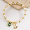 2025 Nuevo Estilo Ins Europeo y Americano Transfronterizo Pulsera de Cobre con Perlas de Corazón de Cereza Oro de 18 Quilates Elegante Versátil Accesorios para la Mano