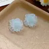 Pendientes de Flor Coloridos con Aguja de Plata Estilo Vacaciones de Verano, Pendientes de Moda de Lujo Ligero de Alta Gama, Accesorios para Orejas de Nicho para Mujeres