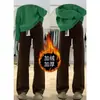 Pantalones Marrones de Cintura Alta para Mujer, Otoño e Invierno, Pantalones que Resaltan las Curvas para Cuerpo Tipo Pera, Cubren las Caderas, Jeans de Largo hasta el Suelo, Pantalones de Pierna Ancha Súper Adelgazantes