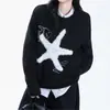 2025 Nuevo Suéter de Punto Retro Americano de Felpa con Forma de Estrella y Cuello Redondo para Hombres y Mujeres en Otoño e Invierno Estilo Perezoso Suave y Sedoso Marca de Punto de Moda