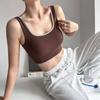 Chaleco de Yoga con Combinación de Colores Transfronterizo Sujetador Deportivo Anticaída para Mujer a Prueba de Golpes con Reunión Fitness Sujetador de Alto Soporte