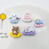 Acessórios de resina diy animal de desenho animado nuvem Urso coelho aplique de grampo de cabelo capa de celular fivela de sapato material de adesivo de geladeira