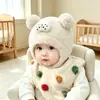 Gorro de punto cálido, con protección para las orejas, a prueba de viento, felpudo grueso, lindo para bebés, para niños y niñas, gorro de bebé lindo de tigre pequeño