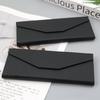 Estojo de óculos de couro sintético preto de alta qualidade, bolsa de pano com zíper, caixa de ferro portátil, ferramenta de teste de cartão polarizado