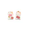 Serie de Maneki-neko con Flocado de Resina Adornos Lindos de Dibujos Animados Hechos a Mano Llaveros Colgantes para Mochila Adornos Venta al por Mayor