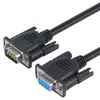 Cabo de Porta Serial Db9 Macho para Fêmea Preto Cobre Puro Blindado Rs232 Nove Pinos Extensão Porta Serial de Impressora Cabo de Dados