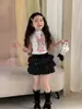 Falda de Tarta de Verano Estilo Coreano para Niñas Princess Yuyu Falda de Lunares Línea A para Bebés Falda Abullonada de Cintura Alta