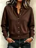 Cardigan Botão Europeu e Americano Transfronteiriço Outono e Inverno Amazon Casaco Elegante de Cor Sólida Moletom Casual de Manga Longa Gola Alta