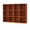 Armário de Armazenamento com 12 Compartimentos para Copos, Prateleira de Mesa de Madeira com Grade para Itens Diversos, Caixa de Armazenamento Estilo Japonês, Armário de Armazenamento Simples de Parede